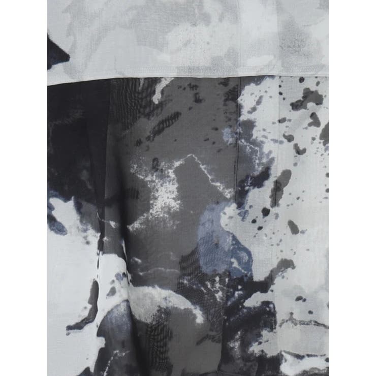 モノトーンアート柄プリントシフォンショート丈シャツ | LUDIC PARK | 詳細画像7 