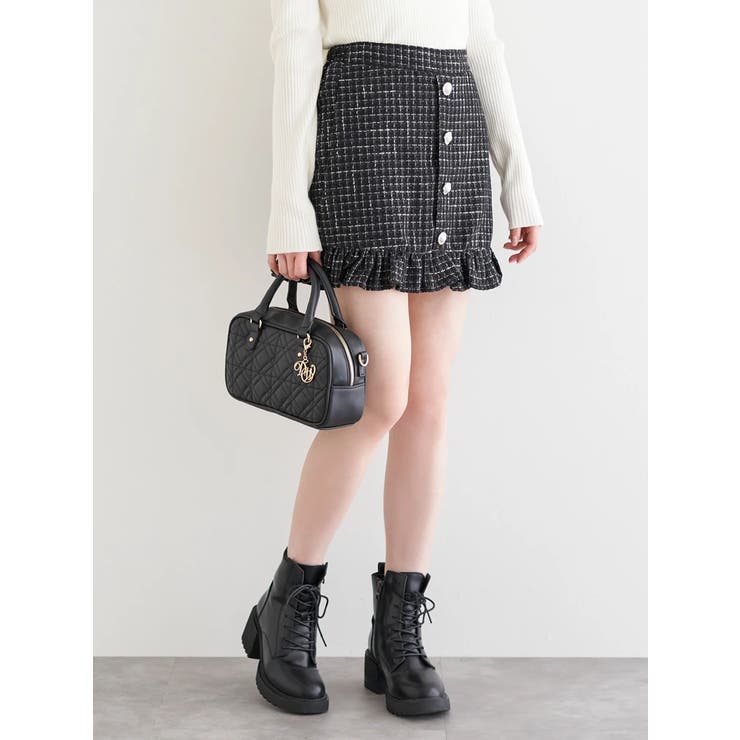 ツイード×パール調ボタン ペプラムミニスカート | LUDIC PARK | 詳細画像11 