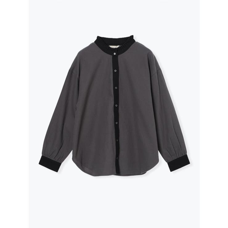 グレー | 襟タックフリルシャツ | LUDIC PARK