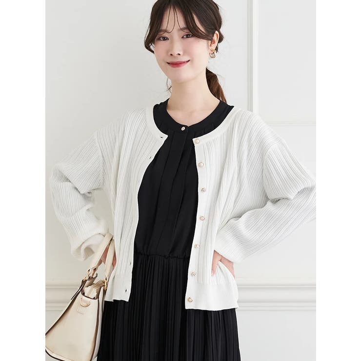 オフホワイト | パールボタンニットカーディガン | LUDIC PARK