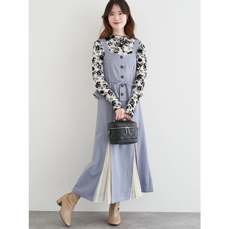 青 | ペプラムドッキングジャンパースカート | LUDIC PARK