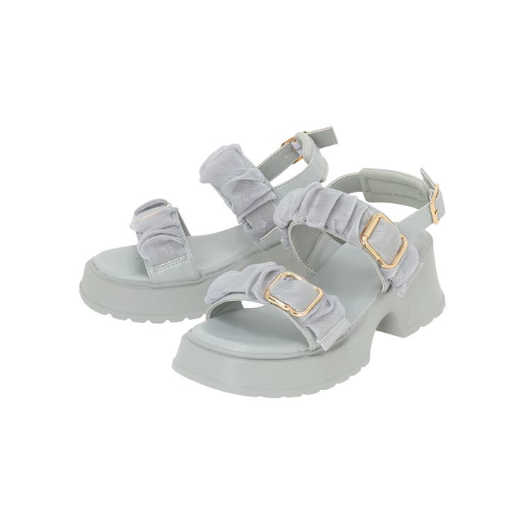 グレー | フリルオーガンジー厚底サンダル | LUDIC PARK