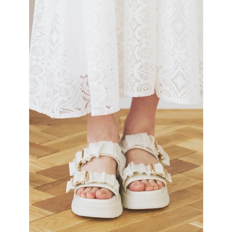 フリルオーガンジー厚底サンダル | LUDIC PARK | 詳細画像2 