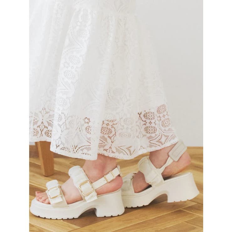 フリルオーガンジー厚底サンダル | LUDIC PARK | 詳細画像3 