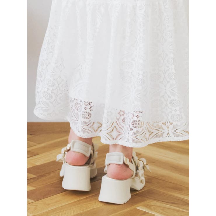 フリルオーガンジー厚底サンダル | LUDIC PARK | 詳細画像4 