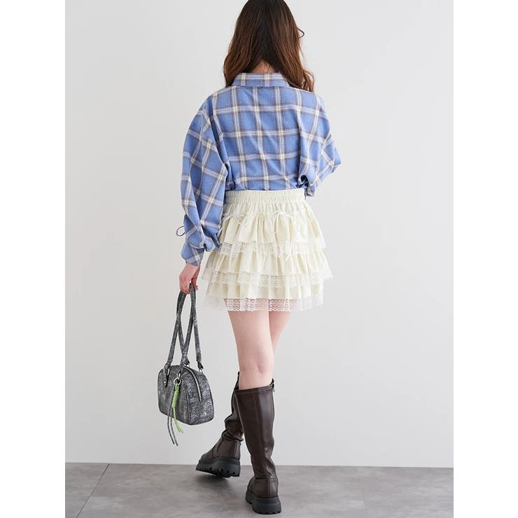 ラインストーン ショート丈チェックシャツ | LUDIC PARK | 詳細画像9 