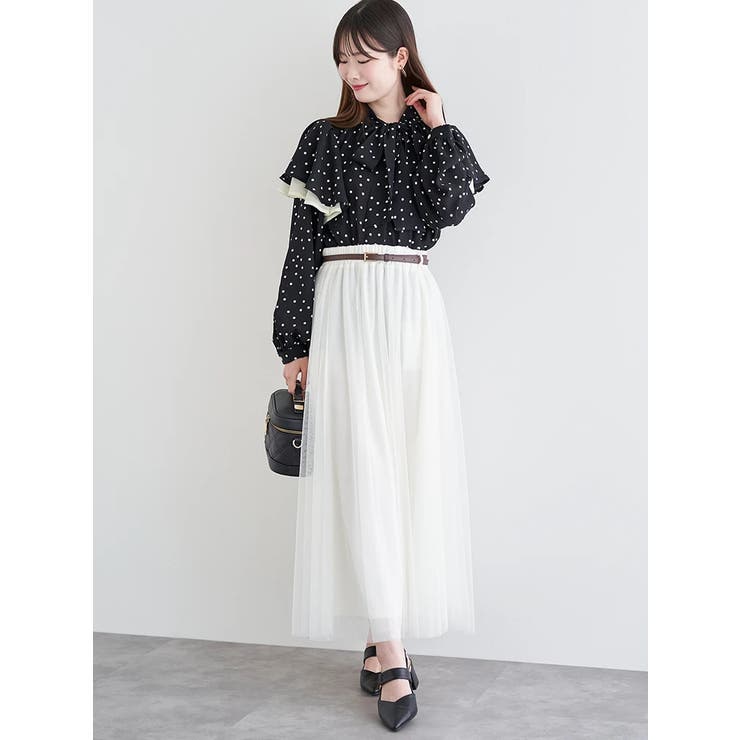 ドットボウタイフリルブラウス | LUDIC PARK | 詳細画像3 