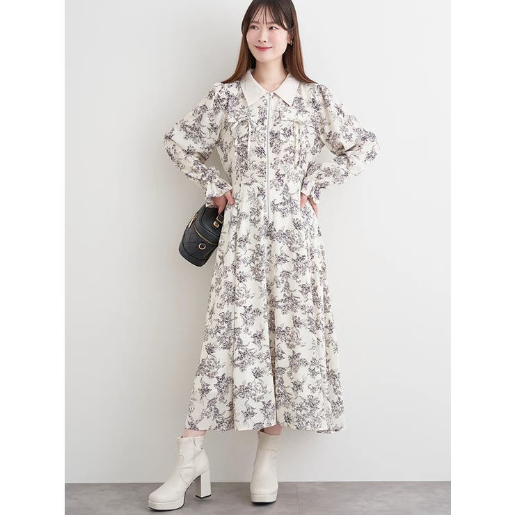 フロントリボン花柄ワンピース | LUDIC PARK | 詳細画像6 