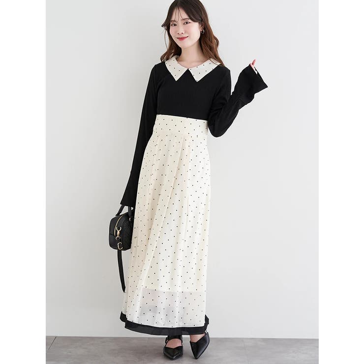 リブ切り替えドットワンピース | LUDIC PARK | 詳細画像2 