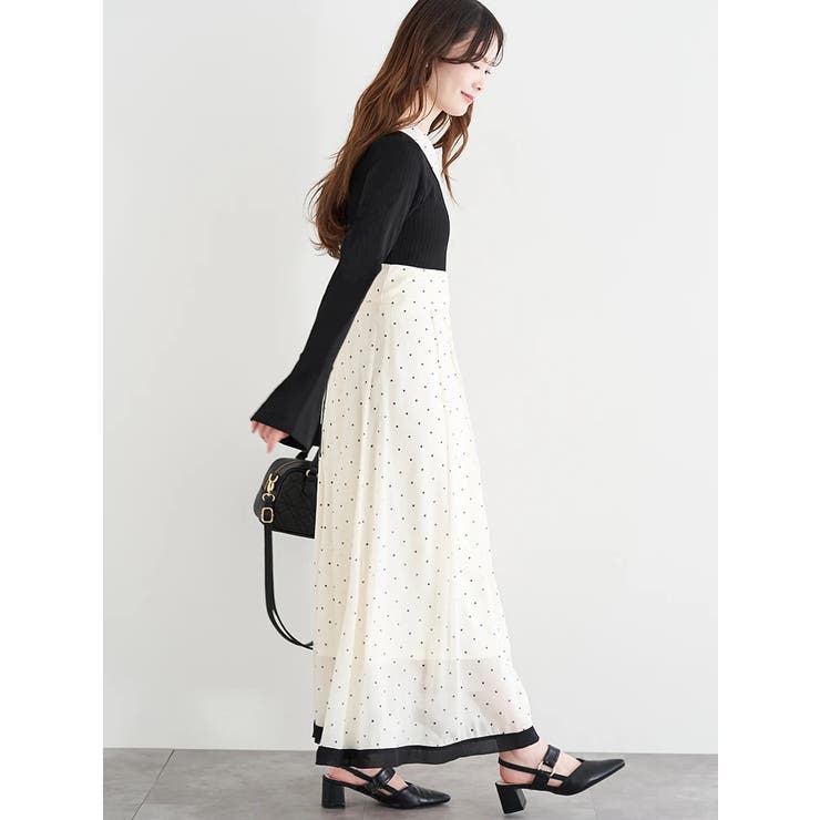 リブ切り替えドットワンピース | LUDIC PARK | 詳細画像4 