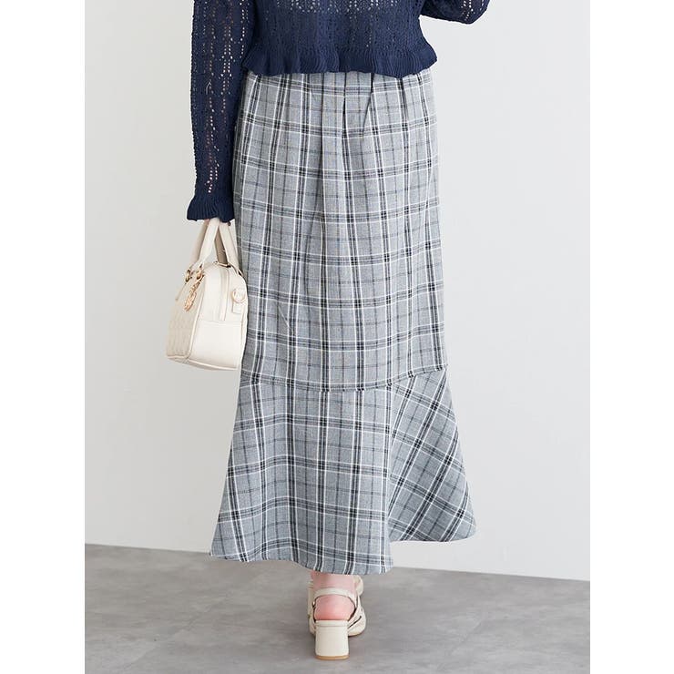 グレー | ビット付きチェックマーメードスカート | LUDIC PARK