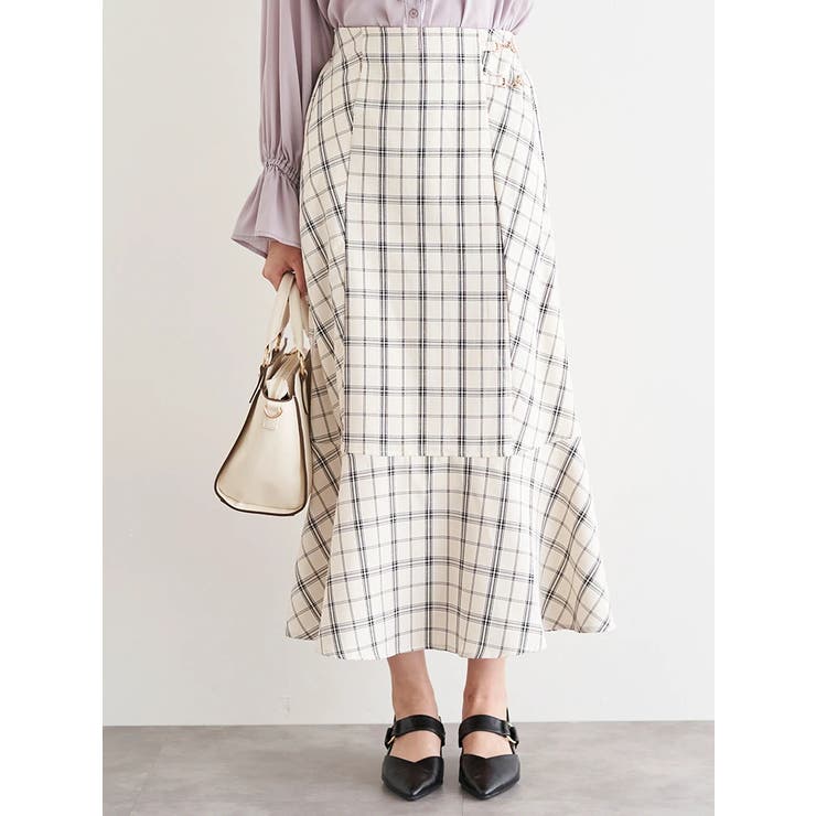 アイボリー | ビット付きチェックマーメードスカート | LUDIC PARK