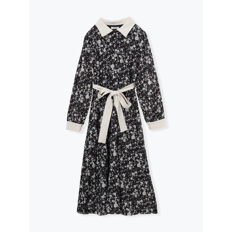 黒 | 花柄クレリックワンピース | LUDIC PARK