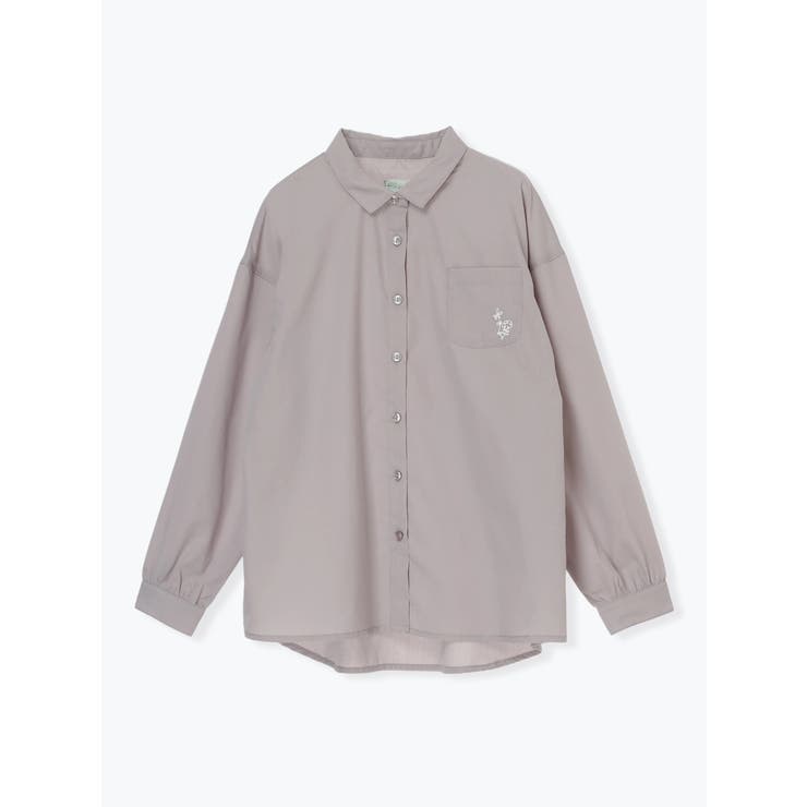 淡グレー | 胸元ワンポイント刺繍シャツ | LUDIC PARK