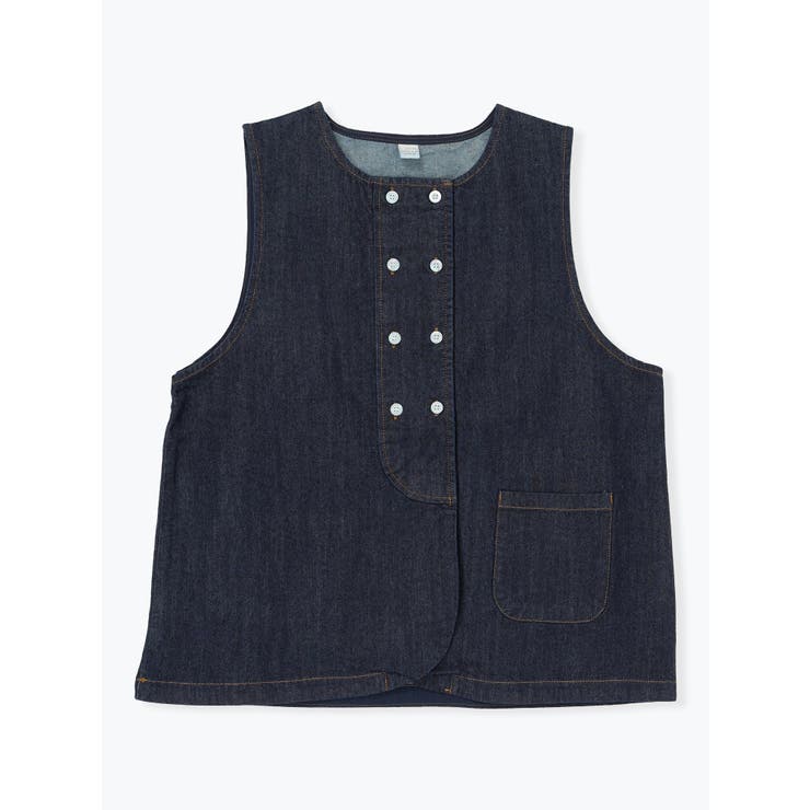 フロントダブルボタンデニムベスト | LUDIC PARK | 詳細画像1 