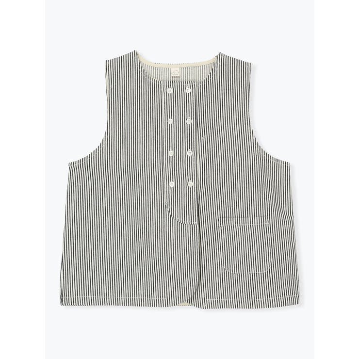 アイボリー | フロントダブルボタンデニムベスト | LUDIC PARK