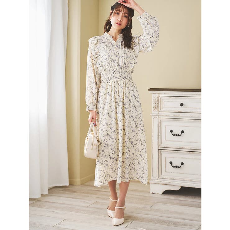 Ａ柄 | ピンタックフリルワンピース | LUDIC PARK