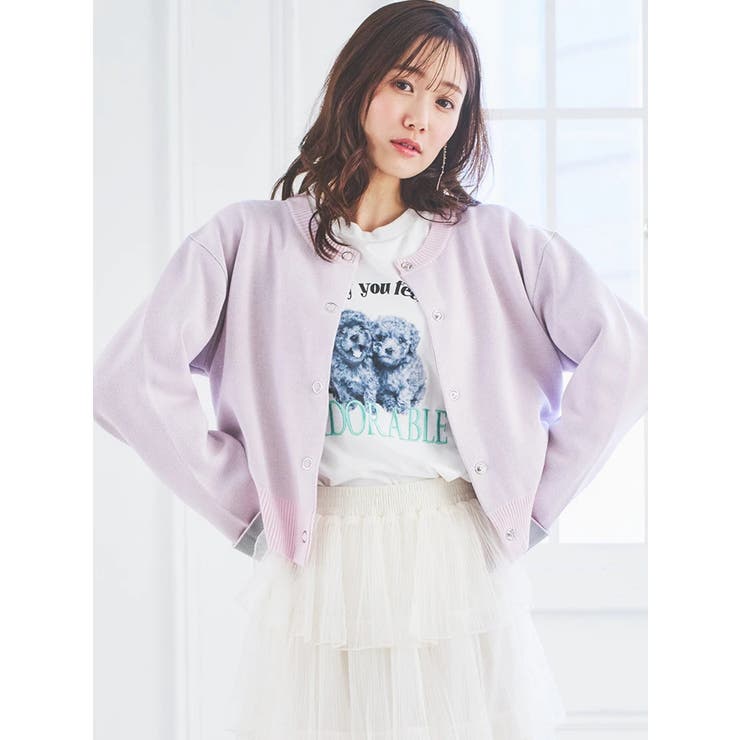 ハトメボタン配色クルーネックカーディガン | LUDIC PARK | 詳細画像3 