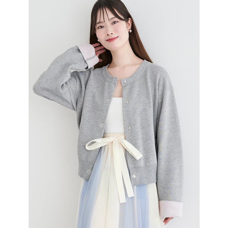 ハトメボタン配色クルーネックカーディガン | LUDIC PARK | 詳細画像23 