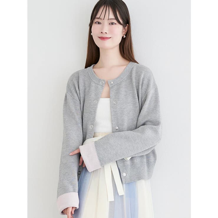 ハトメボタン配色クルーネックカーディガン | LUDIC PARK | 詳細画像24 