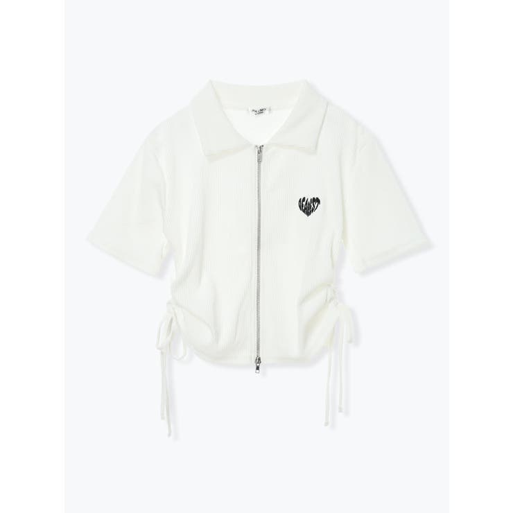 オフホワイト | ハート刺繍ダブルZIPカットソー | LUDIC PARK