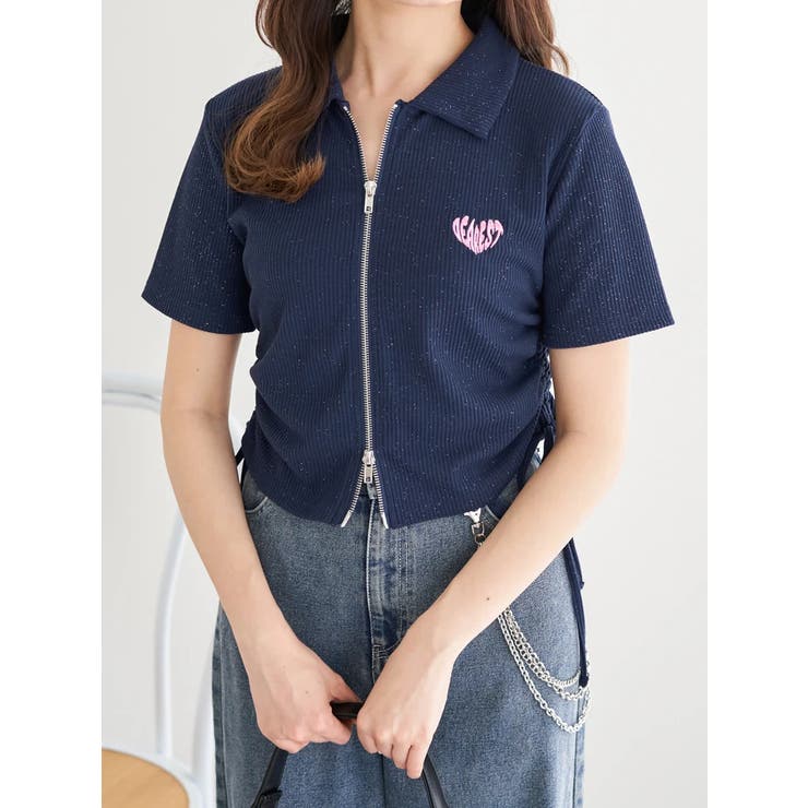 ハート刺繍ダブルZIPカットソー | LUDIC PARK | 詳細画像2 