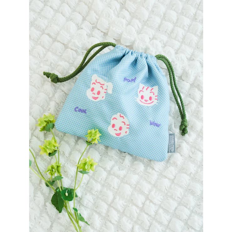 - | OSAMU GOODS POP刺繍巾着 ブルー | LUDIC PARK