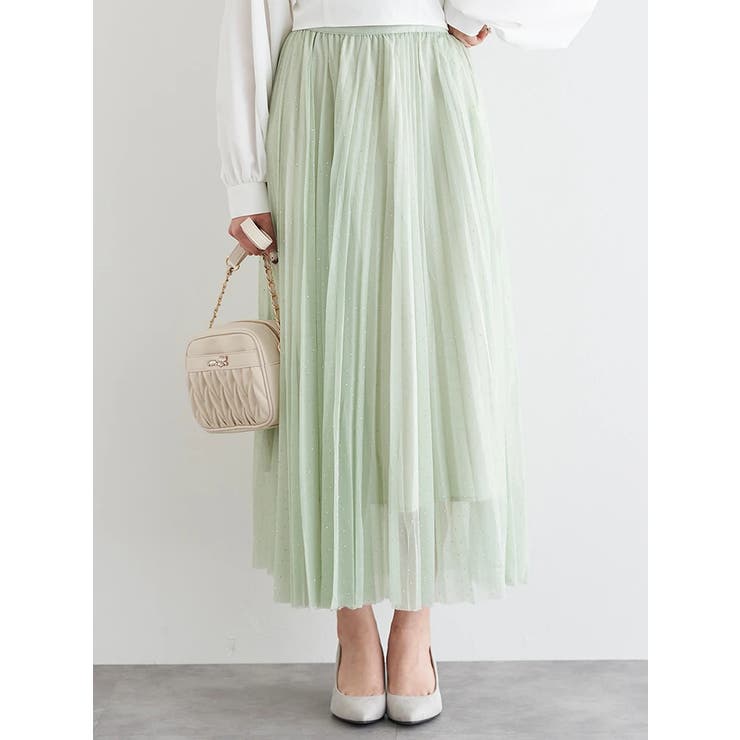 黄緑 | ジルコンプリーツロングスカート | LUDIC PARK