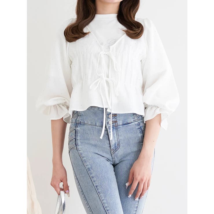 ラインストーンふくれジャガードボレロ | LUDIC PARK | 詳細画像10 