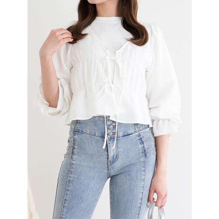 ラインストーンふくれジャガードボレロ | LUDIC PARK | 詳細画像11 