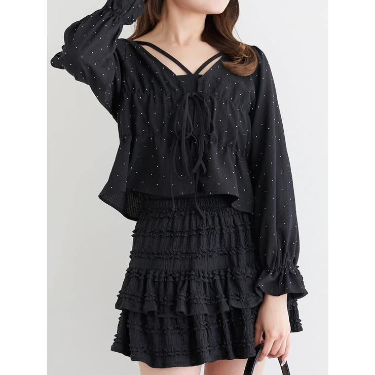 ラインストーンふくれジャガードボレロ | LUDIC PARK | 詳細画像16 