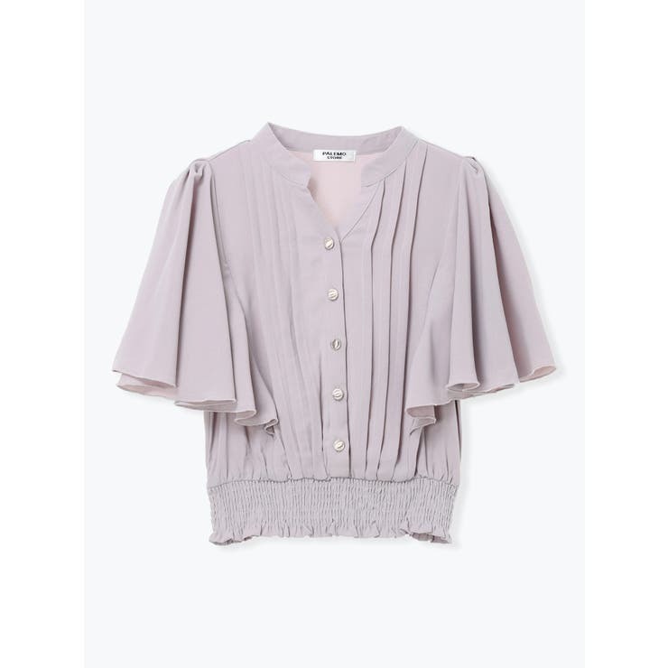 ベージュ | 無地花柄ピンタックブラウス | LUDIC PARK