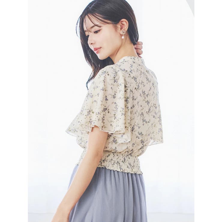 無地花柄ピンタックブラウス | LUDIC PARK | 詳細画像3 