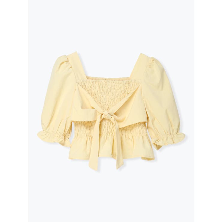 黄 | 無地シャーリングブラウス | LUDIC PARK