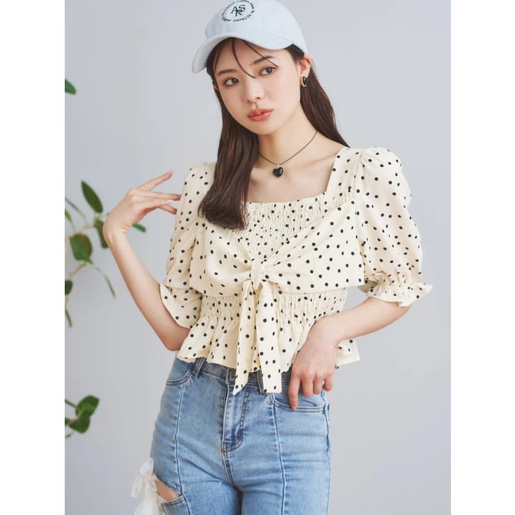 柄アソートシャーリングブラウス | LUDIC PARK | 詳細画像1 