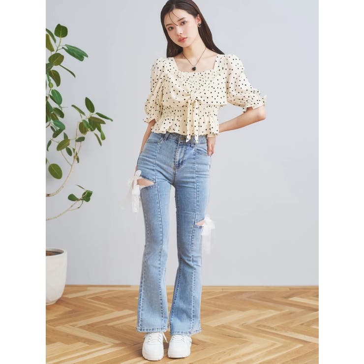 柄アソートシャーリングブラウス | LUDIC PARK | 詳細画像5 