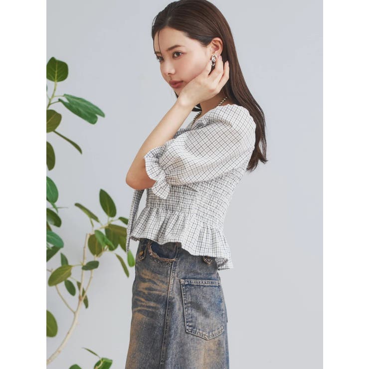 柄アソートシャーリングブラウス | LUDIC PARK | 詳細画像12 