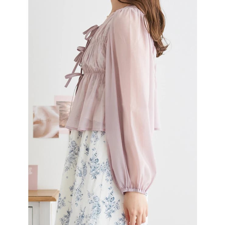 フロントリボンシアーラメブラウス | LUDIC PARK | 詳細画像3 