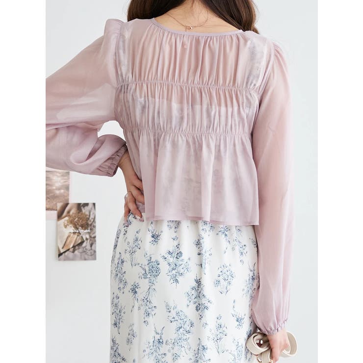 フロントリボンシアーラメブラウス | LUDIC PARK | 詳細画像4 