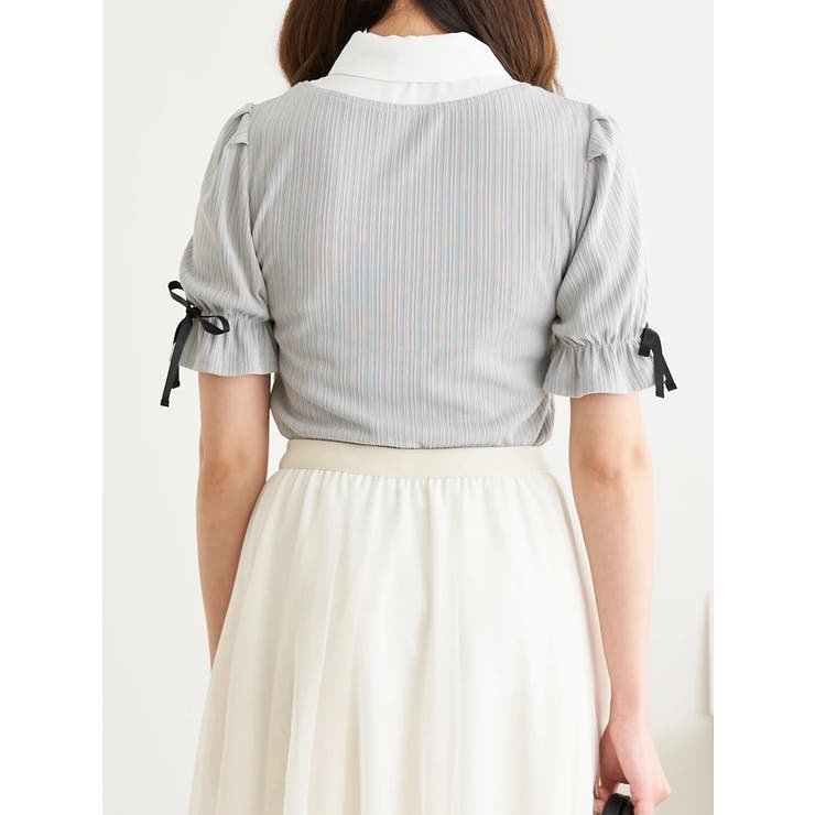 リボン付きシャツレイヤード風トップス | LUDIC PARK | 詳細画像4 