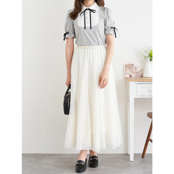 リボン付きシャツレイヤード風トップス | LUDIC PARK | 詳細画像6 