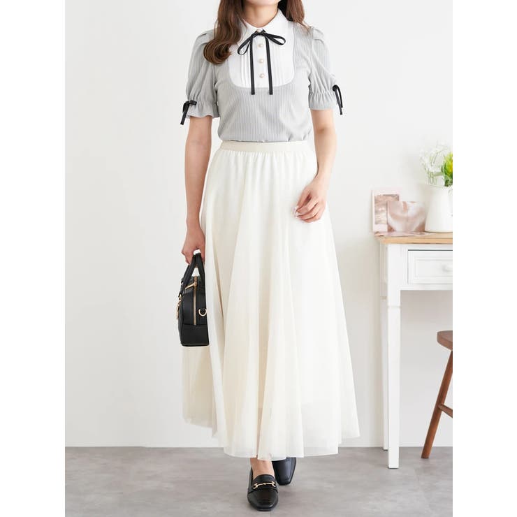 リボン付きシャツレイヤード風トップス | LUDIC PARK | 詳細画像7 