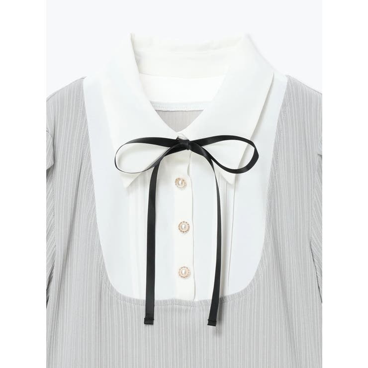 リボン付きシャツレイヤード風トップス | LUDIC PARK | 詳細画像12 