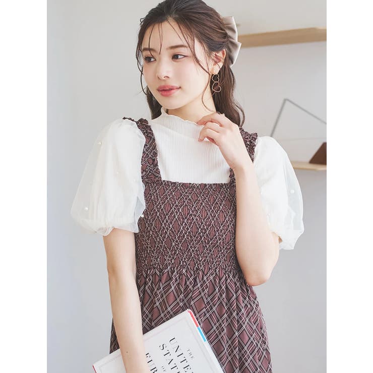 パール付きリブチュールトップス | LUDIC PARK | 詳細画像1 