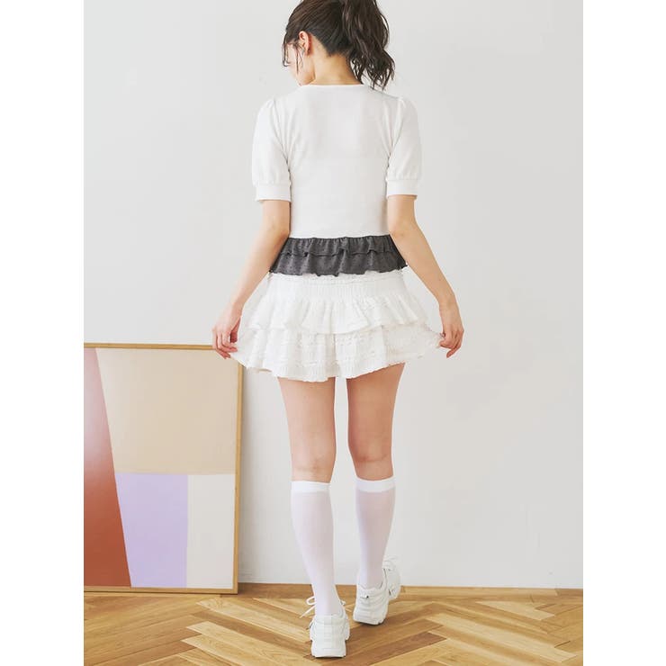 リボンレースレイヤード風フリルトップス | LUDIC PARK | 詳細画像9 