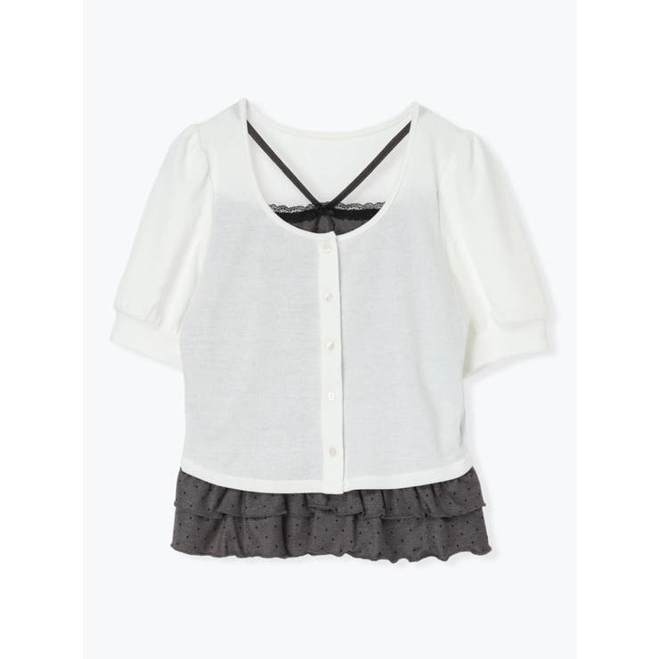 リボンレースレイヤード風フリルトップス | LUDIC PARK | 詳細画像10 