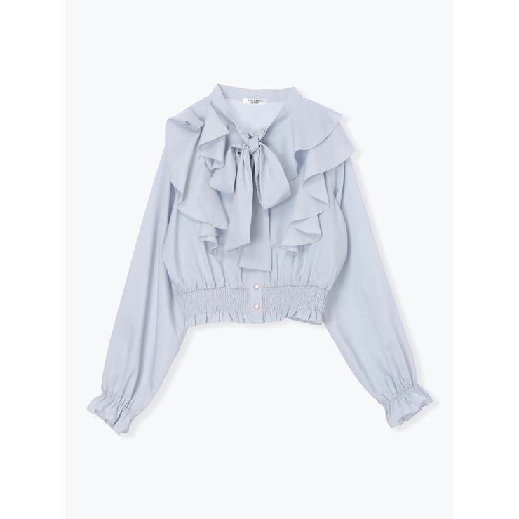 サックス | ラッフルボウタイブラウス | LUDIC PARK