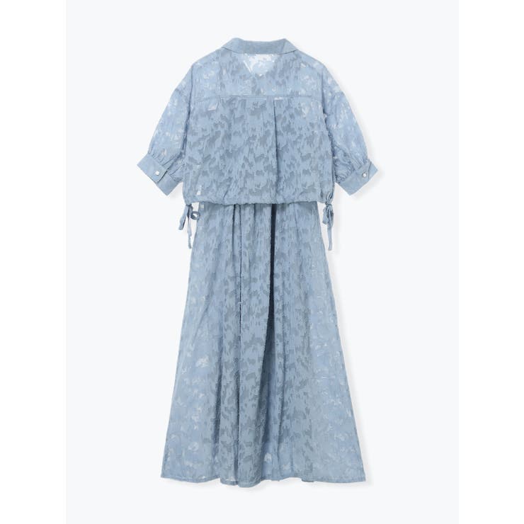 [SET]サイドリボンショートシャツ×花柄ジャガードキャミソールフレアワンピース | LUDIC PARK | 詳細画像8 