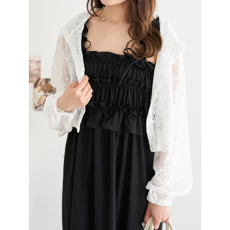 白 | レースフーディーパーカー | LUDIC PARK