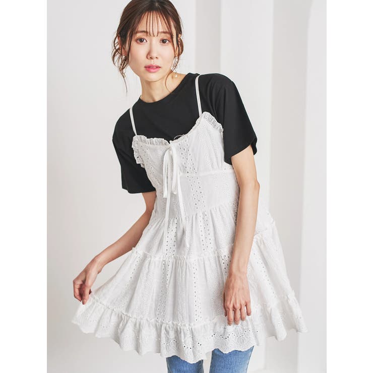 花柄刺繍ティアードキャミチュニック | LUDIC PARK | 詳細画像2 